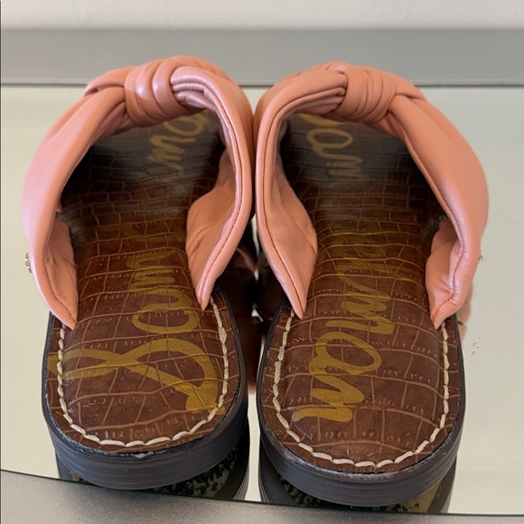 SAM EDELMAN Garson Pink Knotted Leather Slide Sandals Women’s Size 7.5 - Picture 7 of 16